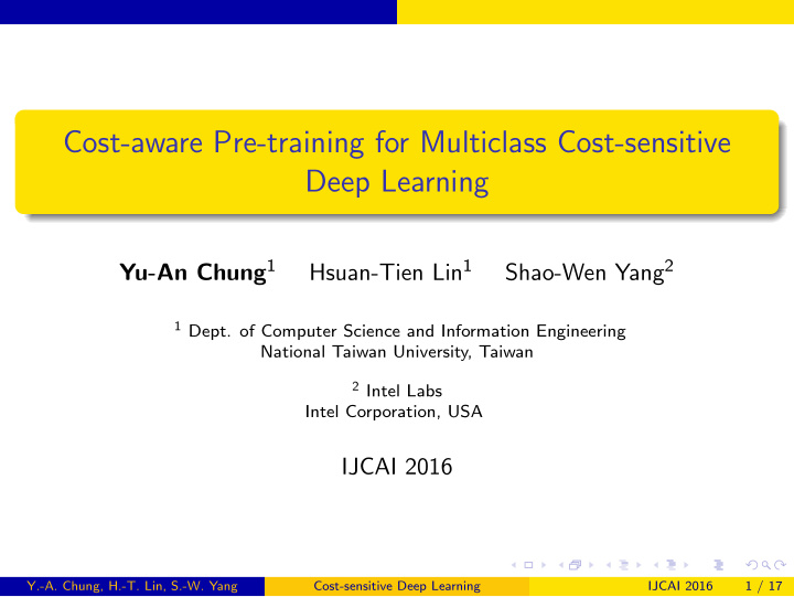 cost aware pre training for multiclass cost sensitive