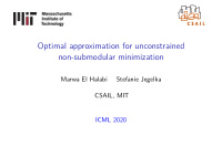 optimal approximation for unconstrained non submodular