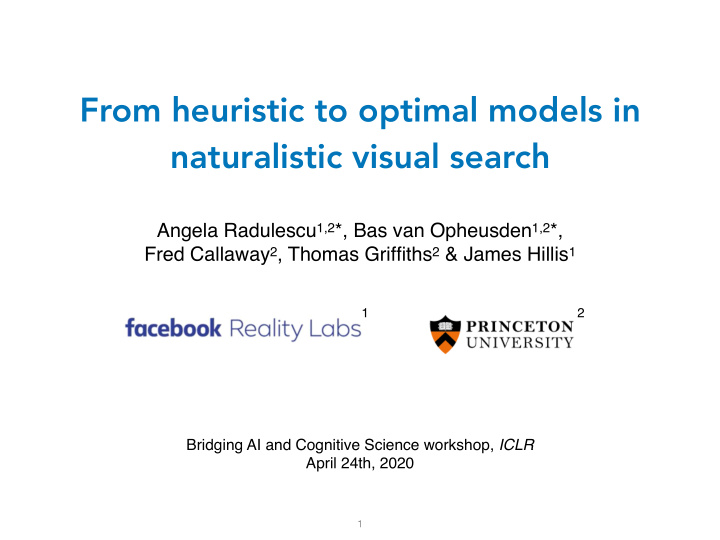 from heuristic to optimal models in naturalistic visual