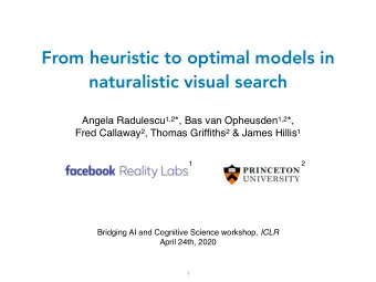 From heuristic to optimal models in  naturalistic visual search Angela Radulescu 1,2 *, Bas van