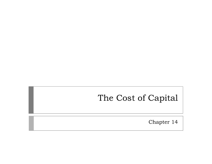 the cost of capital