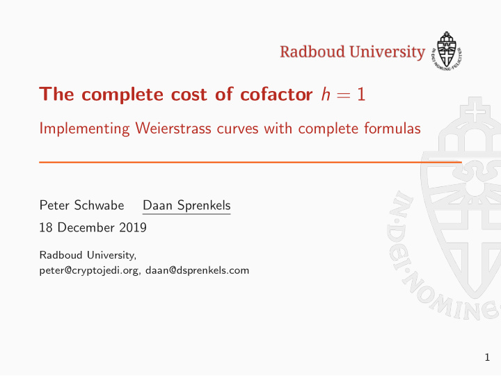 the complete cost of cofactor h 1