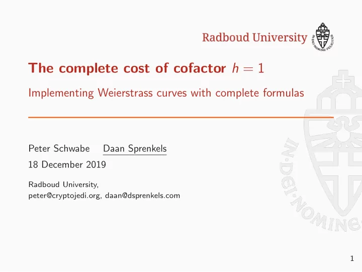 the complete cost of cofactor h 1