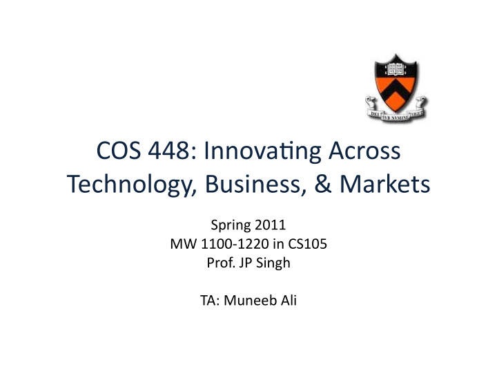 cos 448 innova ng across technology business markets