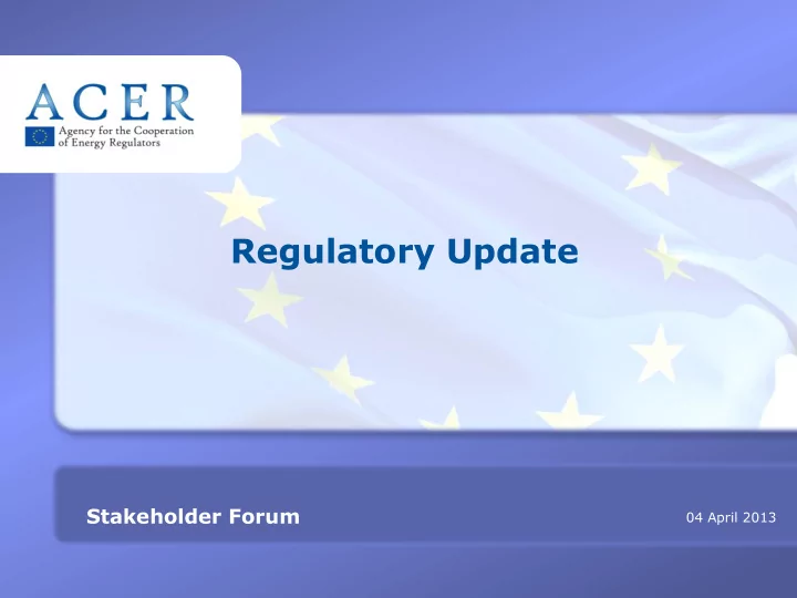 regulatory update