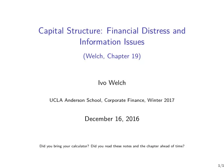 capital structure financial distress and information