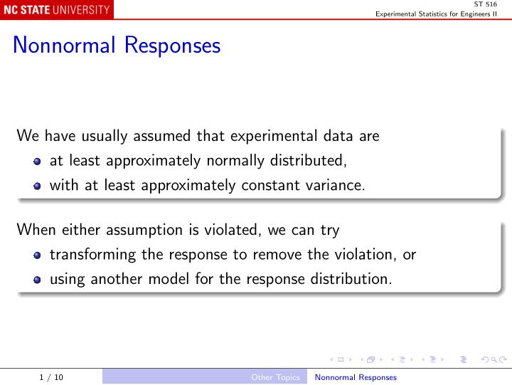 nonnormal responses