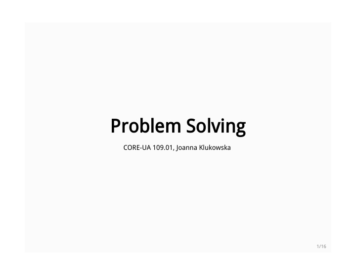 problem solving