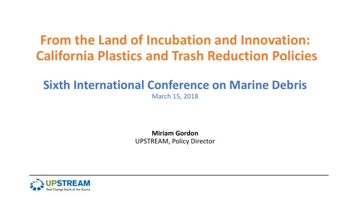 from the land of incubation and innovation california