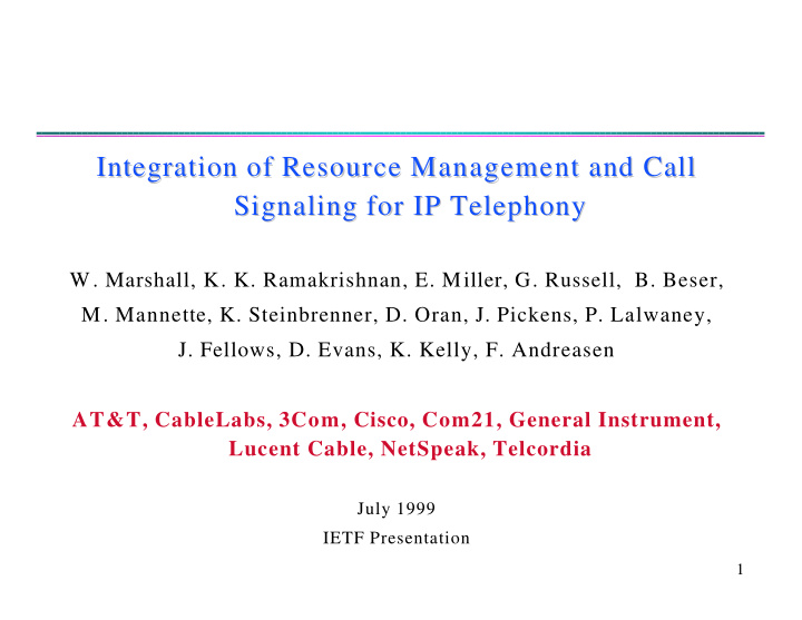 integration of resource management and call integration