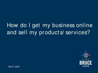 How do I get my business online  and sell my products/ services?  March 2020  Strategies to boost