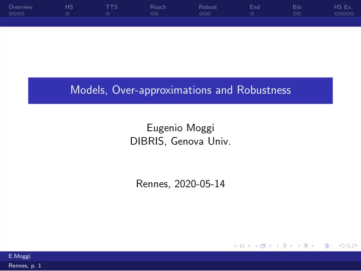 models over approximations and robustness