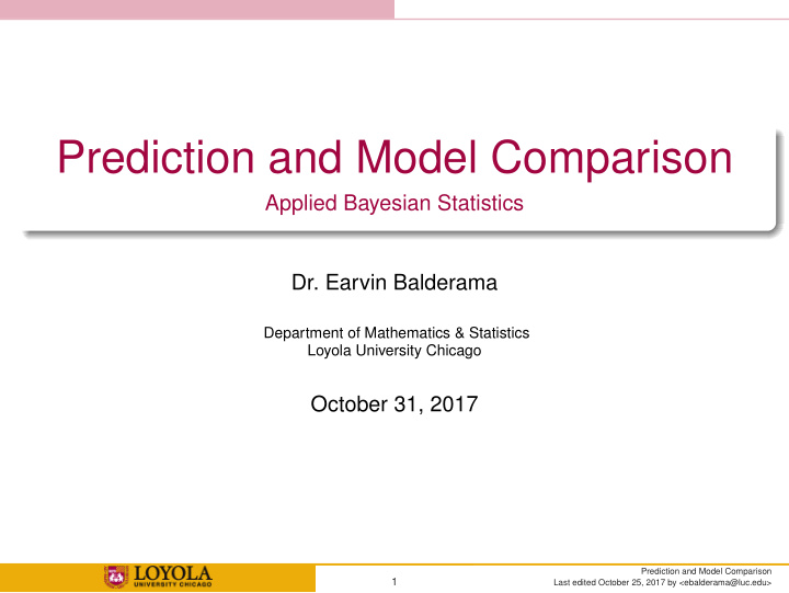 prediction and model comparison