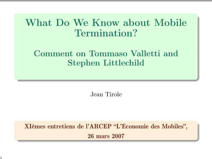 what do we know about mobile termination