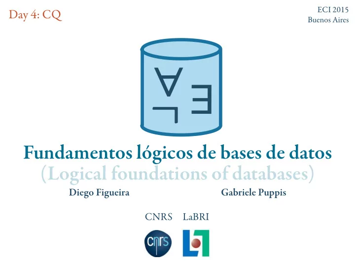 fundamentos l gicos de bases de datos logical foundations