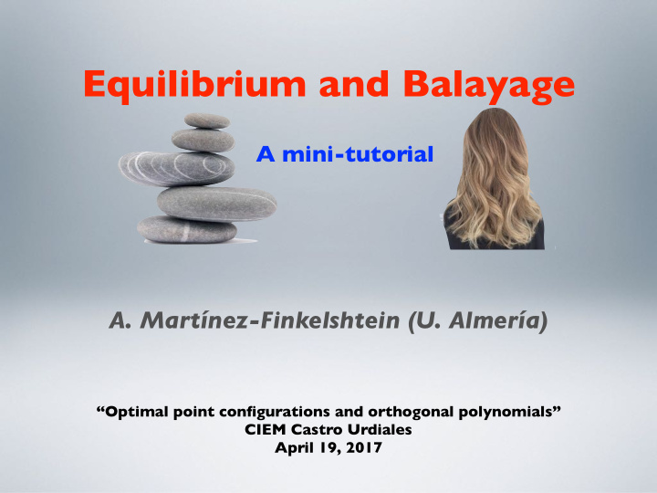 equilibrium and balayage
