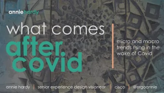 after  micro and macro  covid  trends rising in the  wake of Covid annie hardy | senior experience