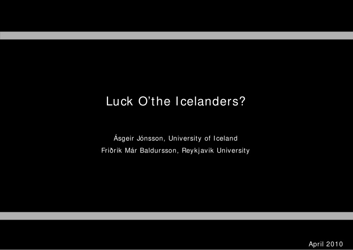 luck o the icelanders
