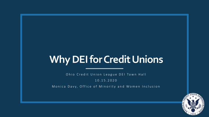 why dei for credit unions