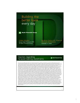 Caution regarding  Caution regarding  forward-looking statements  forward-looking statements  From