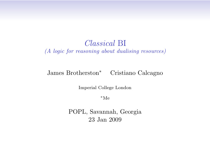 classical bi