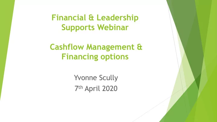 supports webinar cashflow management