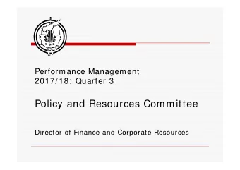 Policy and Resources Committee  Director of Finance and Corporate Resources  Finance &amp;