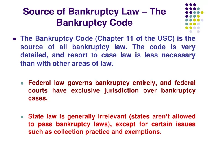 bankruptcy code