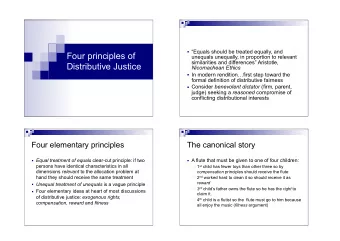 Four principles of  unequals unequally, in proportion to relevant  similarities and differences
