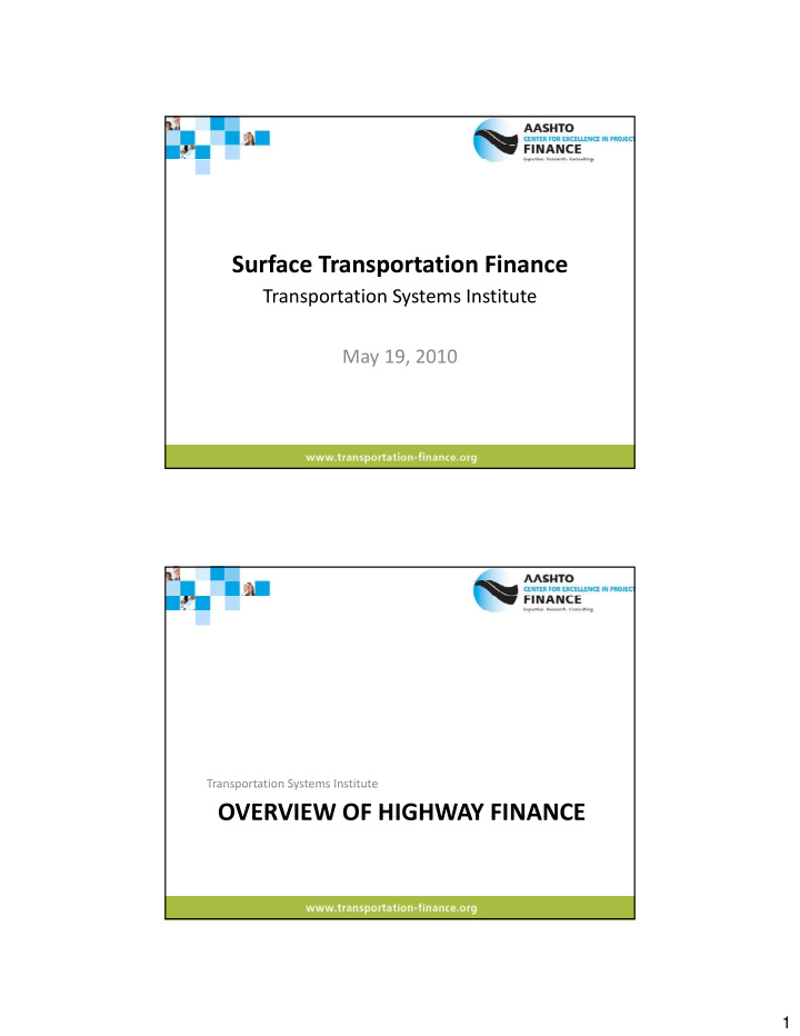 surface transportation finance surface transportation