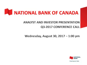 NATIONAL BANK OF CANADA  CAUTION REGARDING FORWARD-LOOKING STATEMENTS  From time to time, the Bank