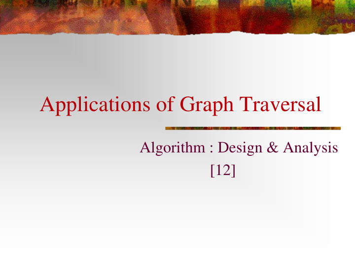 applications of graph traversal