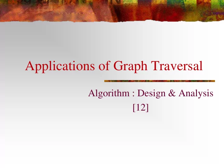 applications of graph traversal