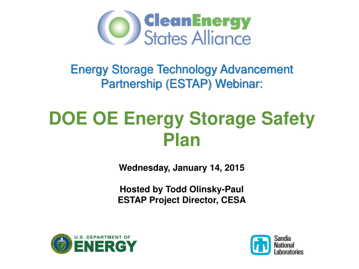 doe oe energy storage safety