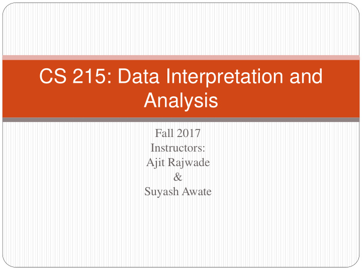 cs 215 data interpretation and analysis