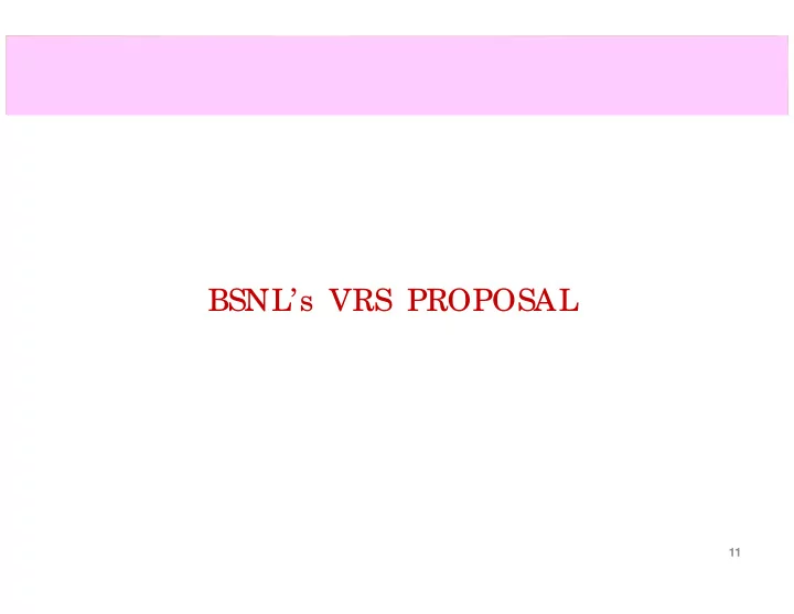 bsnl s vrs proposal
