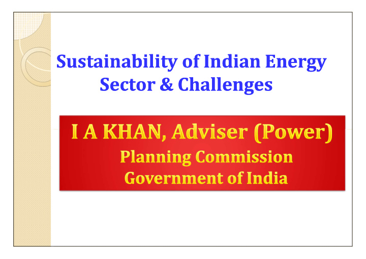 sustainability of indian energy sustainability of indian