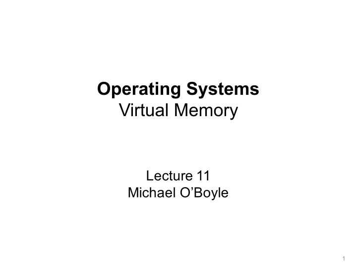 operating systems virtual memory