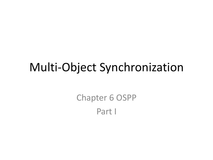 multi object synchronization
