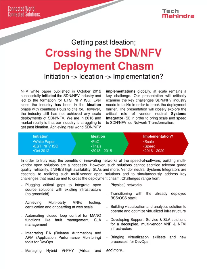 crossing the sdn nfv deployment chasm