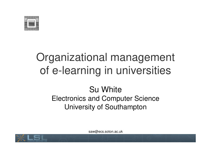 organizational management of e learning in universities