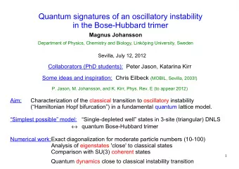 Quantum signatures of an oscillatory instability  in the Bose-Hubbard trimer  Magnus Johansson