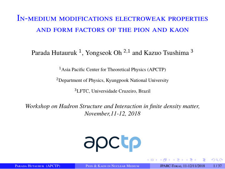 in medium modifications electroweak properties and form