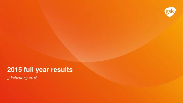 2015 full year results