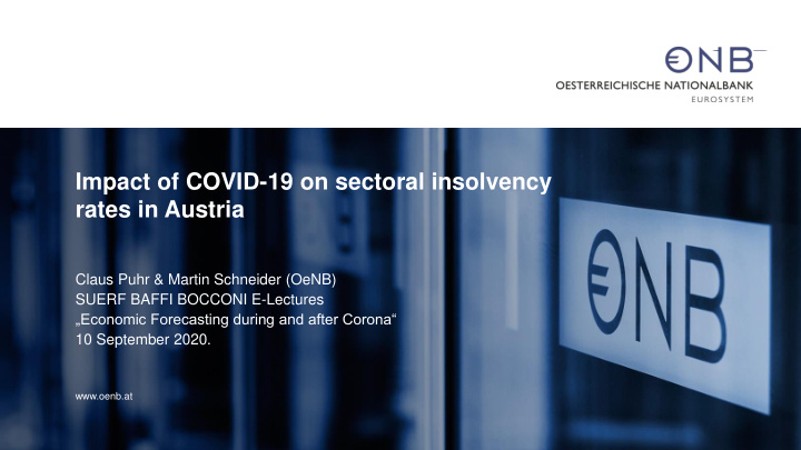 impact of covid 19 on sectoral insolvency rates in austria