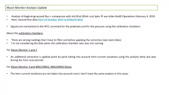 Muon Monitor Analysis Update   Analysis of beginning second Run + comparison with old (first