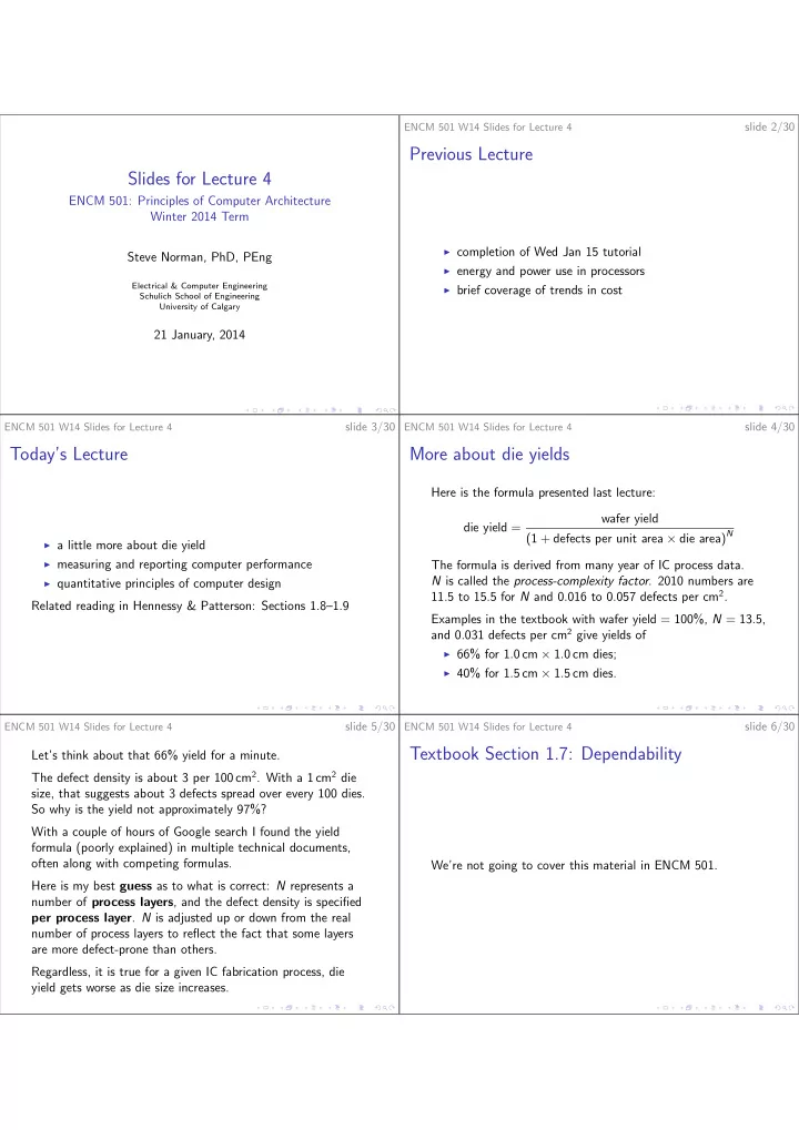 previous lecture slides for lecture 4