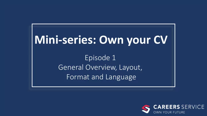 mini series own your cv