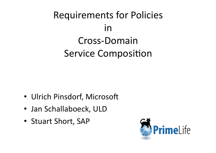 requirements for policies in cross domain service