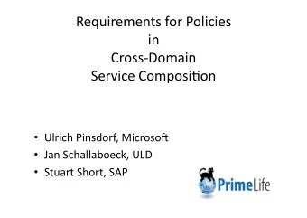 Requirements  for  Policies      in      Cross-Domain    Service